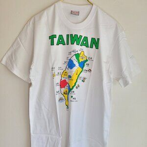 Taiwan Map t shirt Women Unisex White Short Sleeve Size XL Summer
